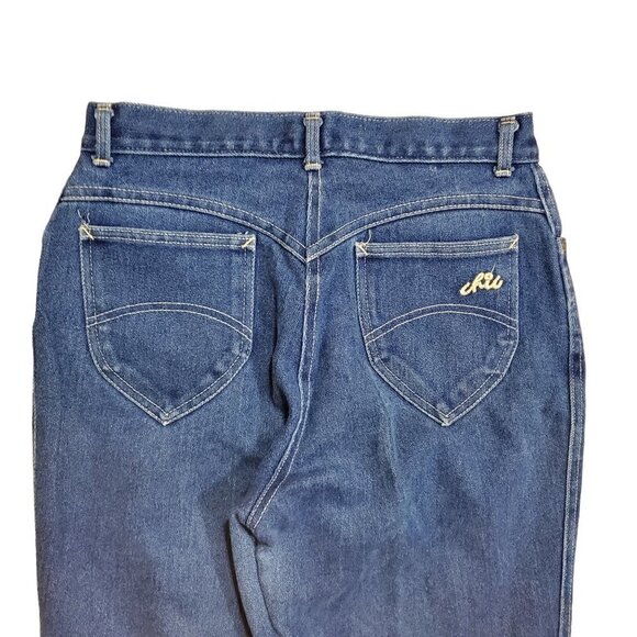 Chic 80s Jeans Women Blue Straight Denim Size 16 Short Length Measures 30x27 - Picture 9 of 10